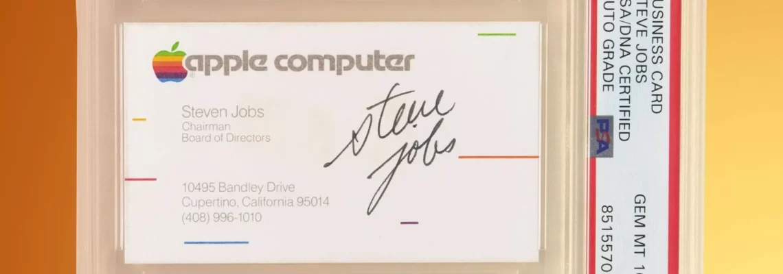 کارت ویزیت استیو جابز با امضای شخصی او با قیمت 181 هزار دلار فروخته شد