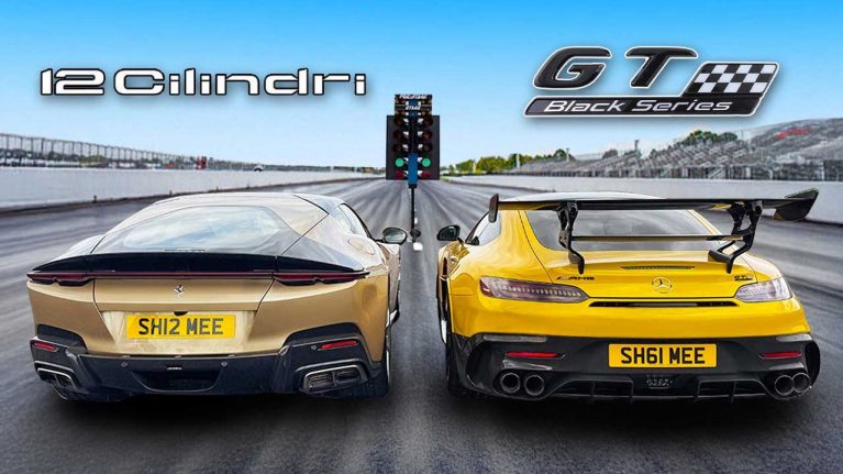 درگ فراری دودیچی چیلیندری و مرسدس AMG GT بلک سریز، سلاطین موتور جلو