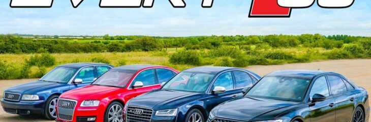 درگ تمام نسل‌های آئودی S8، از 1996 تا 2025