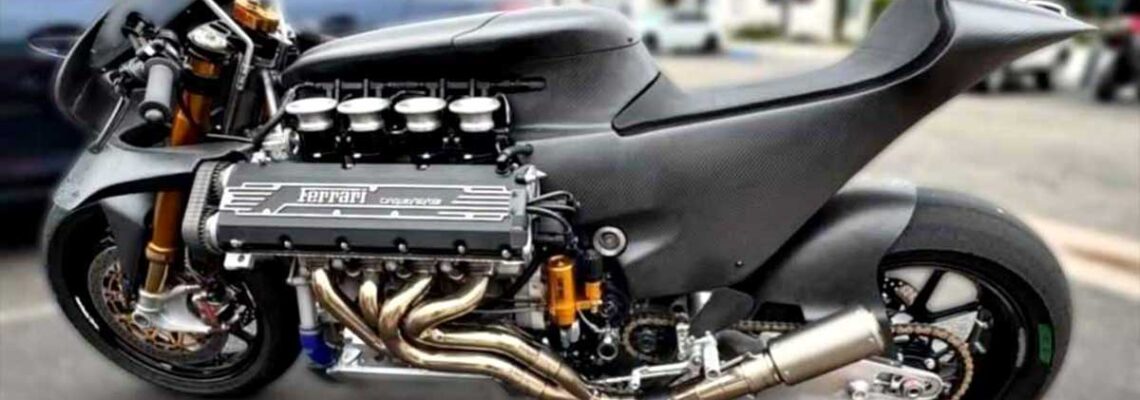نصب پیشرانه V8 فراری با 400 اسب بخار روی موتورسیکلت!