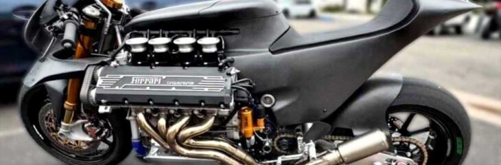نصب پیشرانه V8 فراری با 400 اسب بخار روی موتورسیکلت!