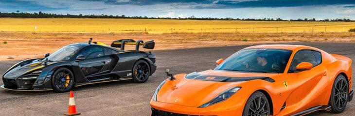 درگ جذاب فراری ۸۱۲ و مک‌لارن سنا، کدام سوپراسپرت سریع‌تر است؟