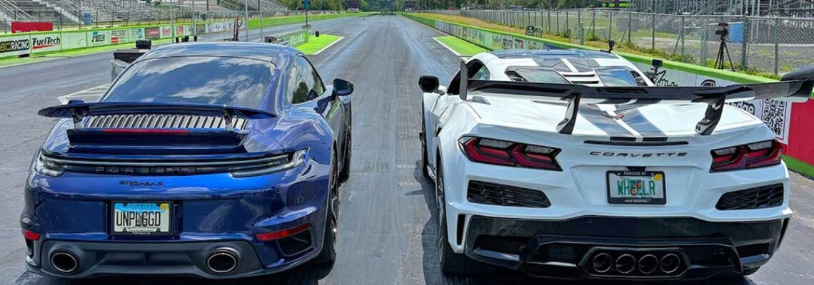درگ دیدنی کوروت ZR1 با پورشه 911 توربو S، نبردی از جنس سرعت