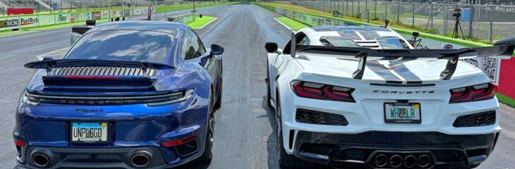 درگ دیدنی کوروت ZR1 با پورشه 911 توربو S، نبردی از جنس سرعت