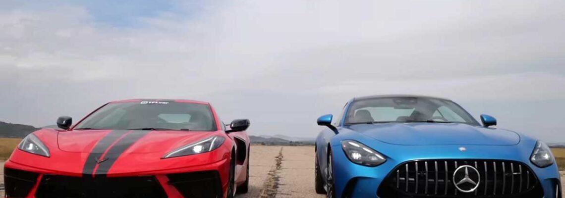 قدرت آلمانی یا عضله آمریکایی؟ درگ مرسدس AMG GT و کوروت استینگری