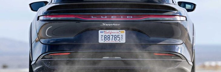 رکوردشکنی لوسید ایر سافایر با ثبت شتاب صفرتاصد ۱.۸۸ ثانیه