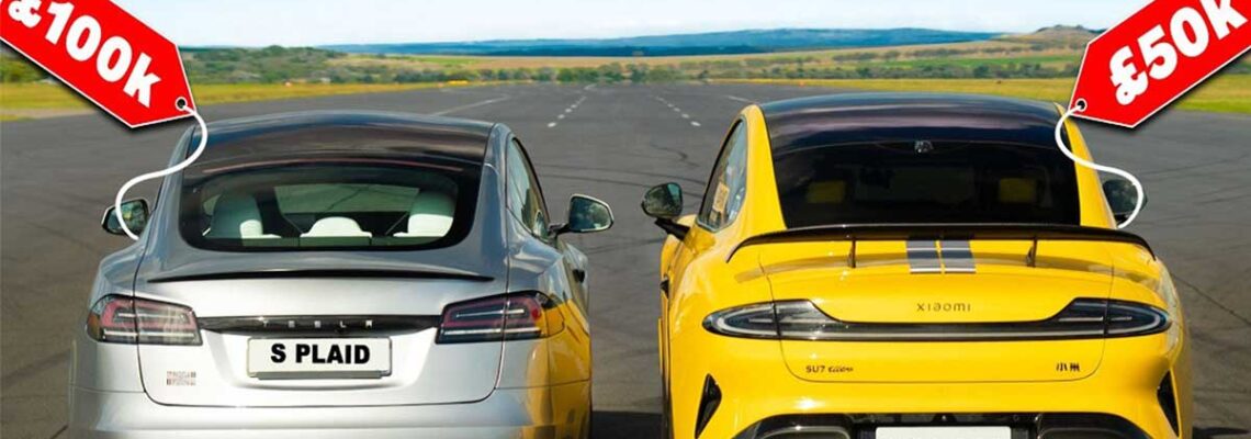 خطونشان چینیها برای رقبا! درگ شیائومی SU7 اولترا با تسلا مدل S پلد